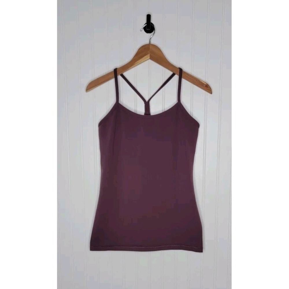 Lululemon Power Y Tank Top Women's Size 10 Purple Bulit In Bra